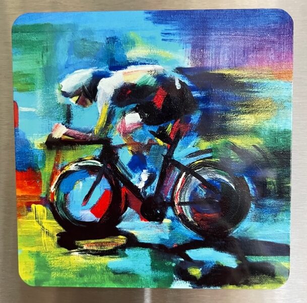 Abstract Cyclist Fridge Magnet