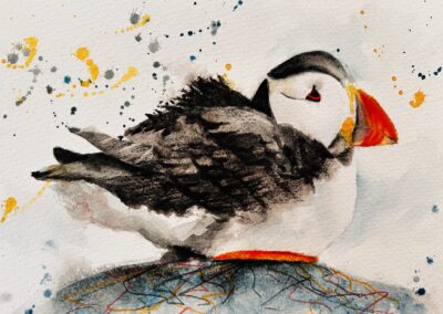 Puffin mixed media.HIgh ResJPG